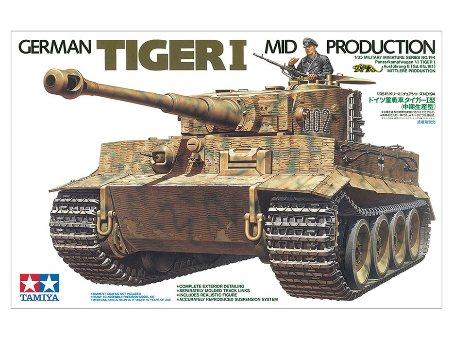 Tamiya 1/35 TYSK TIGER I MIDTE PRODUKSJON