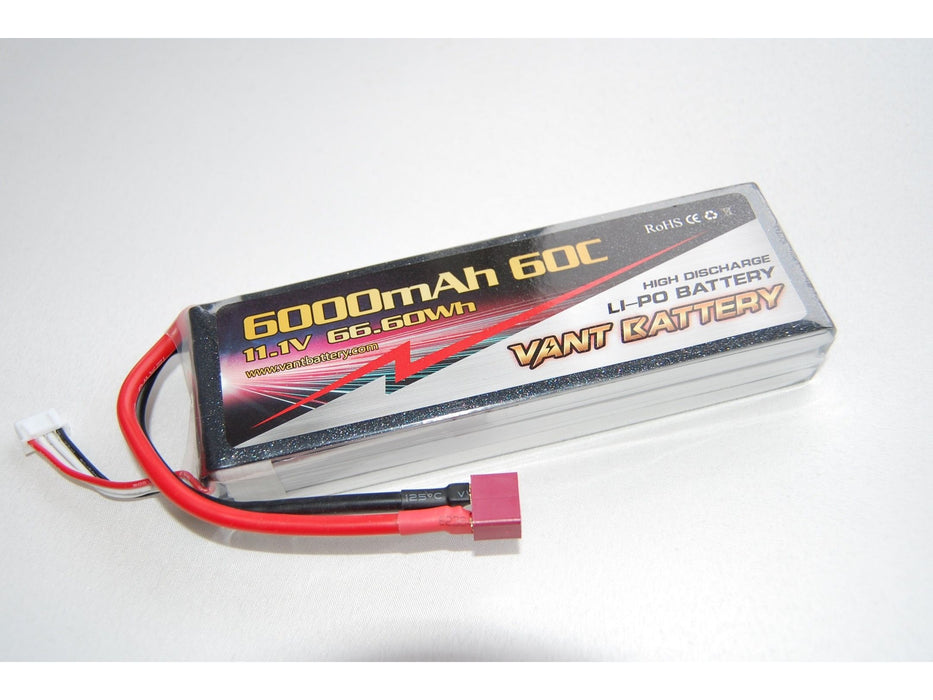 11.1V 6000MAH 60C SOFT CASE BATTERY WITH DEANS