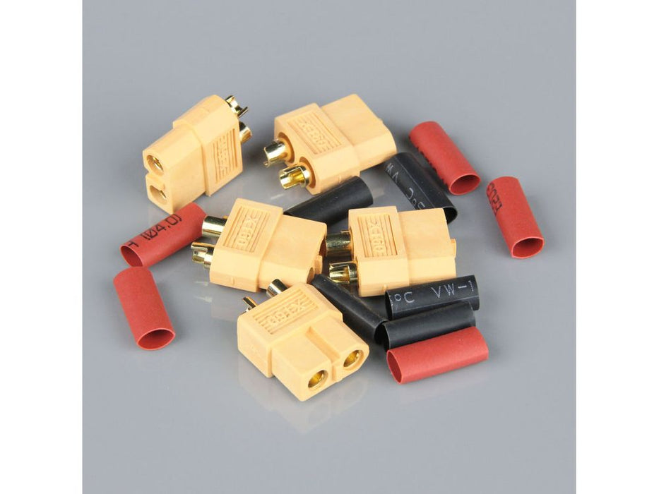 XT60 FEMALE (BATTERY END) INCLUDING HEAT SHRINK (5PCS)