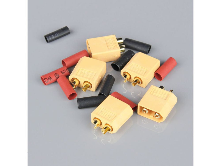 XT60 MALE INCLUDING HEAT SHRINK (ESC END) (5PCS)