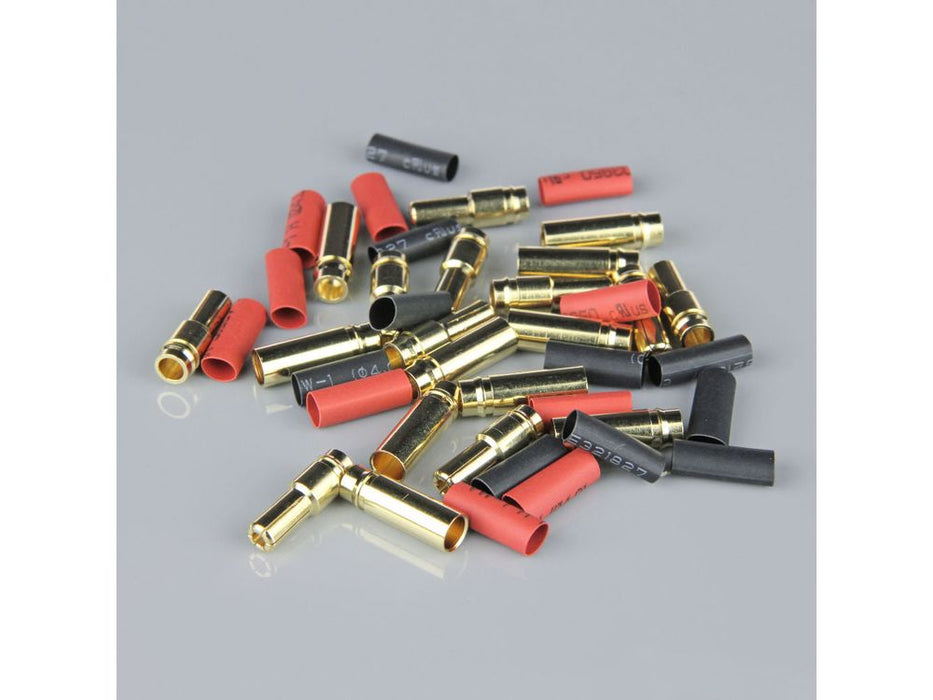 5.0MM GOLD CONNECTOR PAIRS INCLUDING HEAT SHRINK (10PCS)