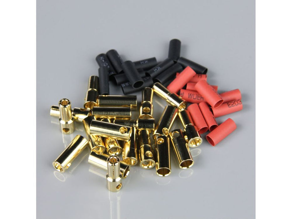5.5MM GOLD CONNECTOR PAIRS INCLUDING HEAT SHRINK (10PCS)