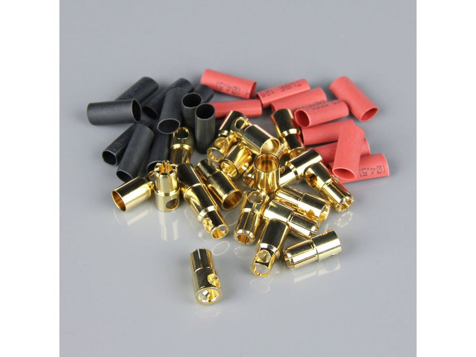 6.0MM GOLD CONNECTOR PAIRS INCLUDING HEAT SHRINK (10PCS)