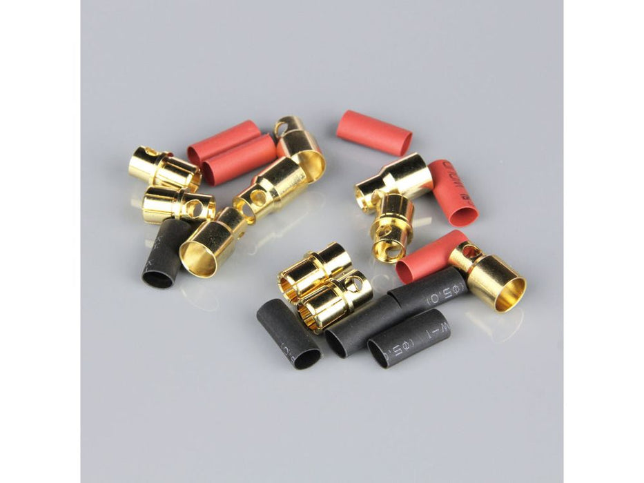 8.0MM GOLD CONNECTOR PAIRS INCLUDING HEAT SHRINK (5PCS)
