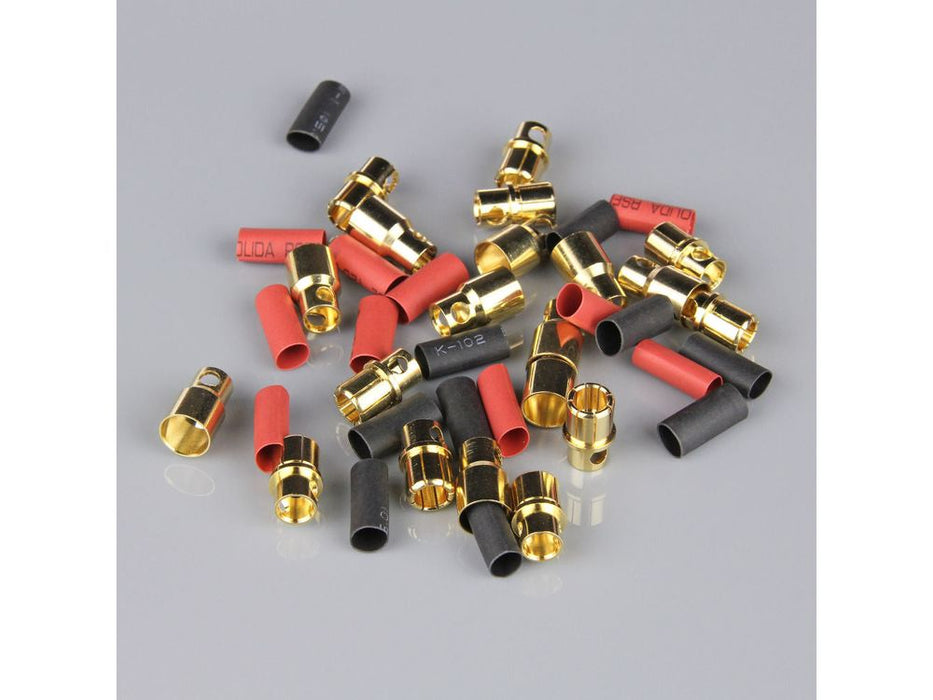 8.0MM GOLD CONNECTOR PAIRS INCLUDING HEAT SHRINK (10PCS)