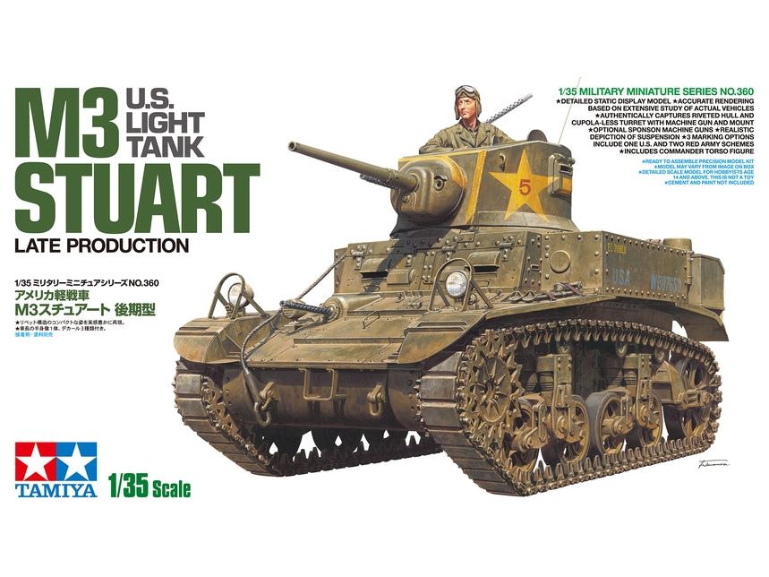 Tamiya 1/35 M3 STUART SENPRODUKSJON
