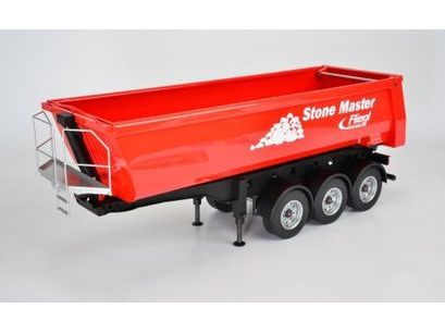1:14 3-AXLE HALF PIPE TIP-UP TRAILER KIT (STONE MASTER)