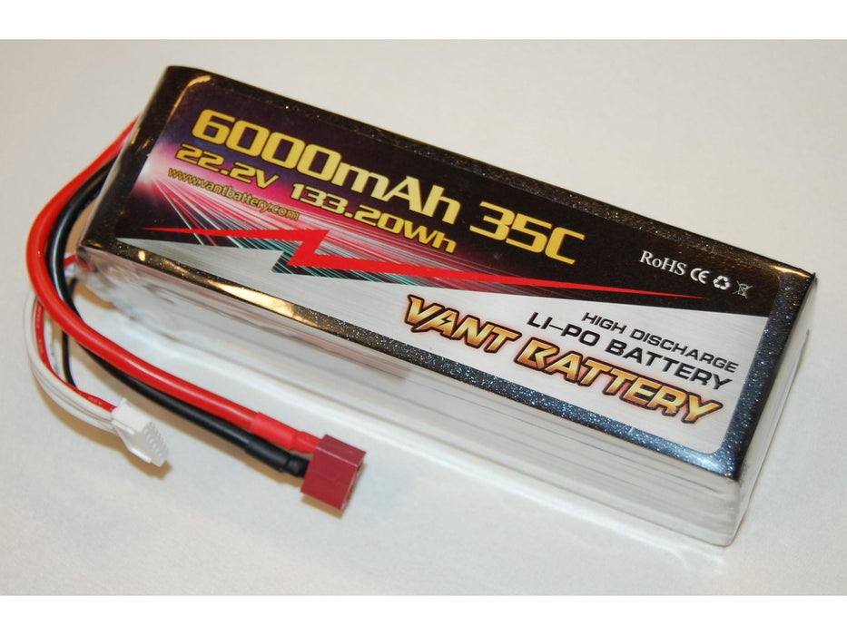 22,2V 6000MAH 35C SOFT CASE BATTERY WITH DEANS