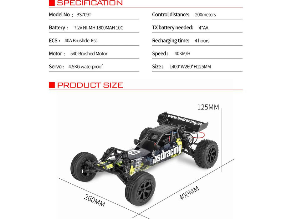 BSD 1/10 BAJA BRUSHED - WATER PROOF