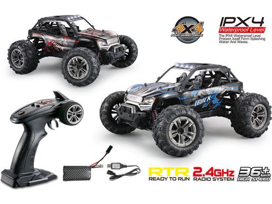 EP SAND BUGGY X-TRUCK SVART/RØD 4WD RTR 1:16