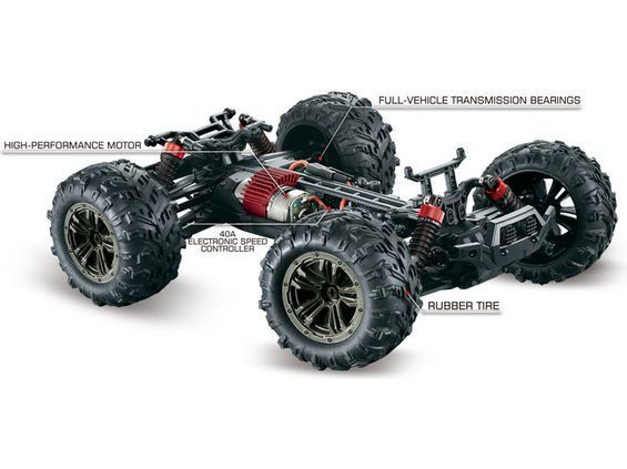 EP SAND BUGGY X-TRUCK SVART/RØD 4WD RTR 1:16