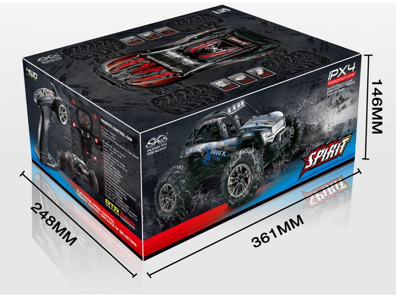 EP SAND BUGGY X-TRUCK SVART/RØD 4WD RTR 1:16